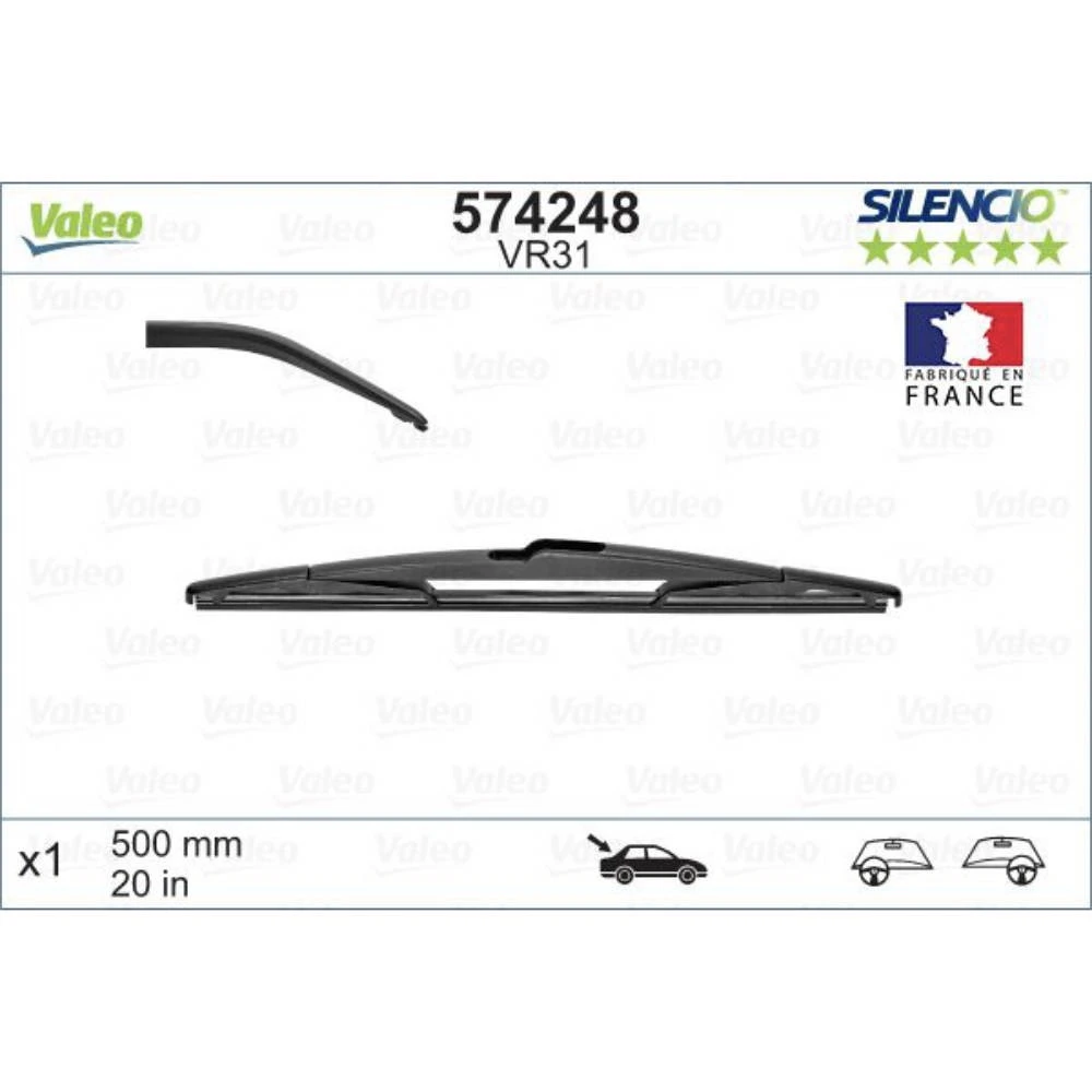 Wycieraczka na tyl Valeo Silencio Rear do Citroen C5 1 DC | DE liftback 06.2001-11.2003 hook wiper arm