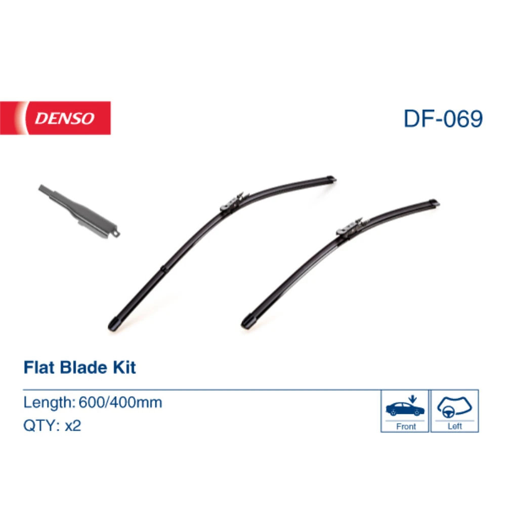 Pióra wycieraczek przód Denso Flat do BMW Seria 3 E92 | E93 coupe | cabrio 09.2009-10.2013 polaczenie waskie