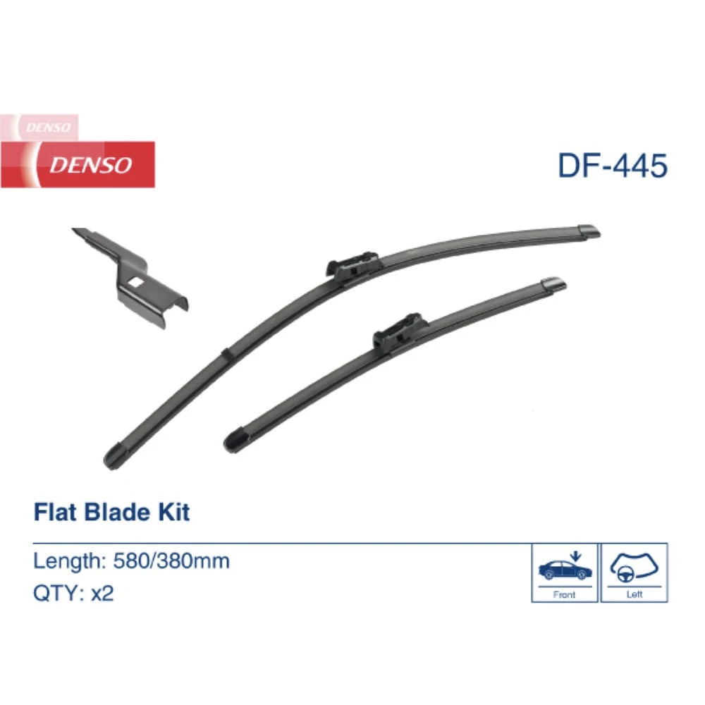 Pióra wycieraczek przód Denso Flat do Fiat Idea minivan 04.2008-12.2012 polaczenie przycisk