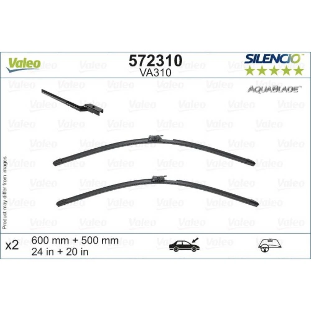 Pióra wycieraczek przód Valeo Aqua Blade do Volvo S60 sedan ze zintegrowanym spryskiwaczem