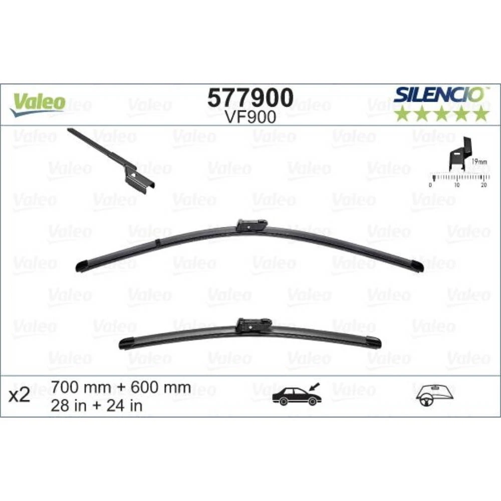 Pióra wycieraczek przód Valeo Silencio Flat do Opel Astra hatchback