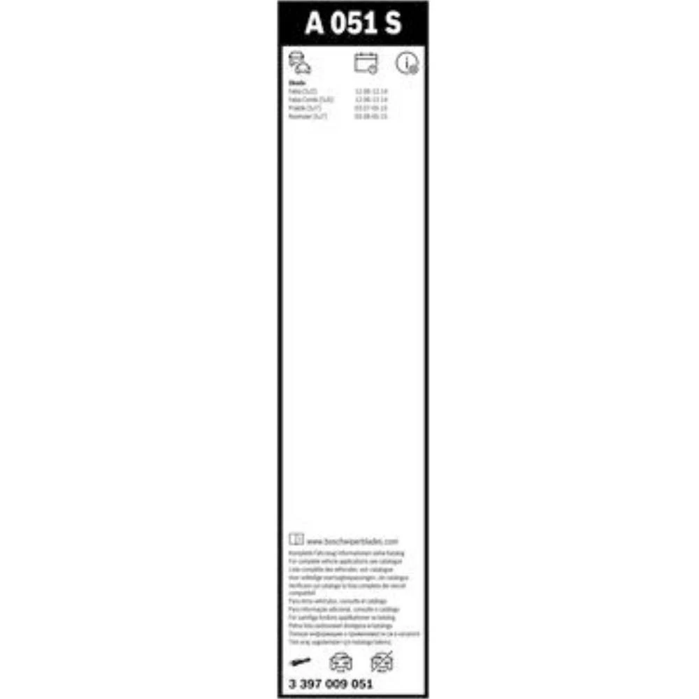 Pióra wycieraczek przód BOSCH AeroTwin do Skoda Fabia 5J2 hatchback 06.2013-07.2014 tylna wycieraczka 280 mm