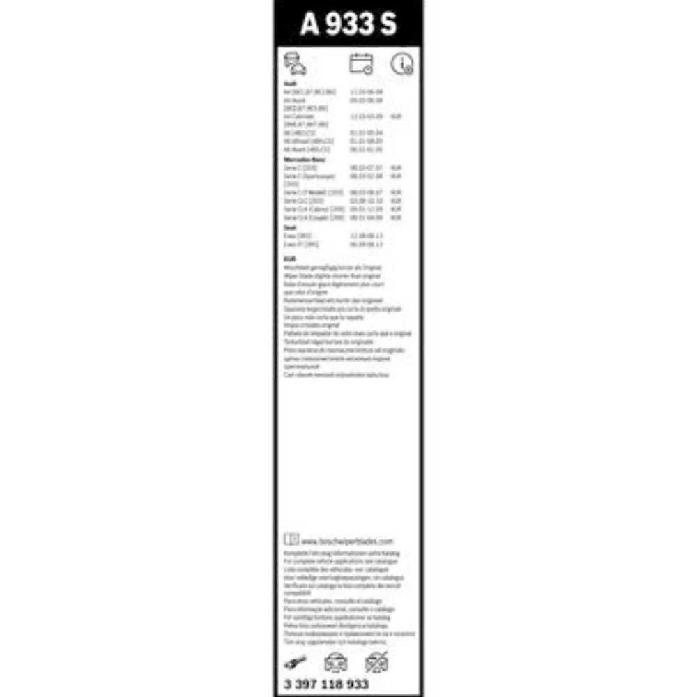 Pióra wycieraczek przód BOSCH AeroTwin do Audi A4 B6 | B7 kombi 11.2003-06.2008 mocowanie pin lock