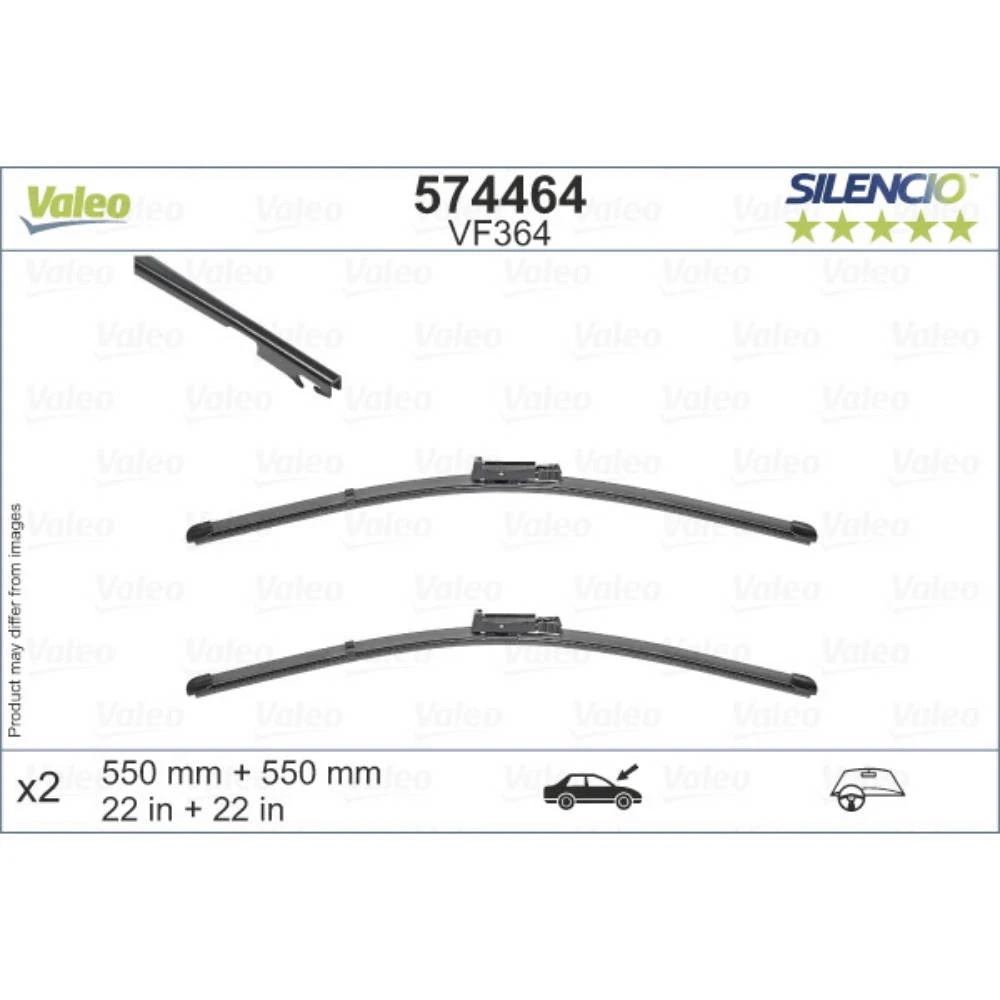 Pióra wycieraczek przód Valeo Silencio Flat do Audi A6 C6 kombi