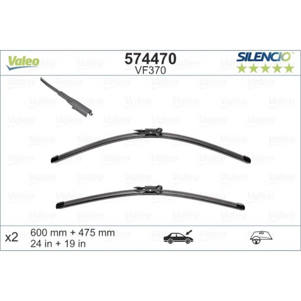 Pióra wycieraczek przód Valeo Silencio Flat do BMW Seria 2 G42 coupe