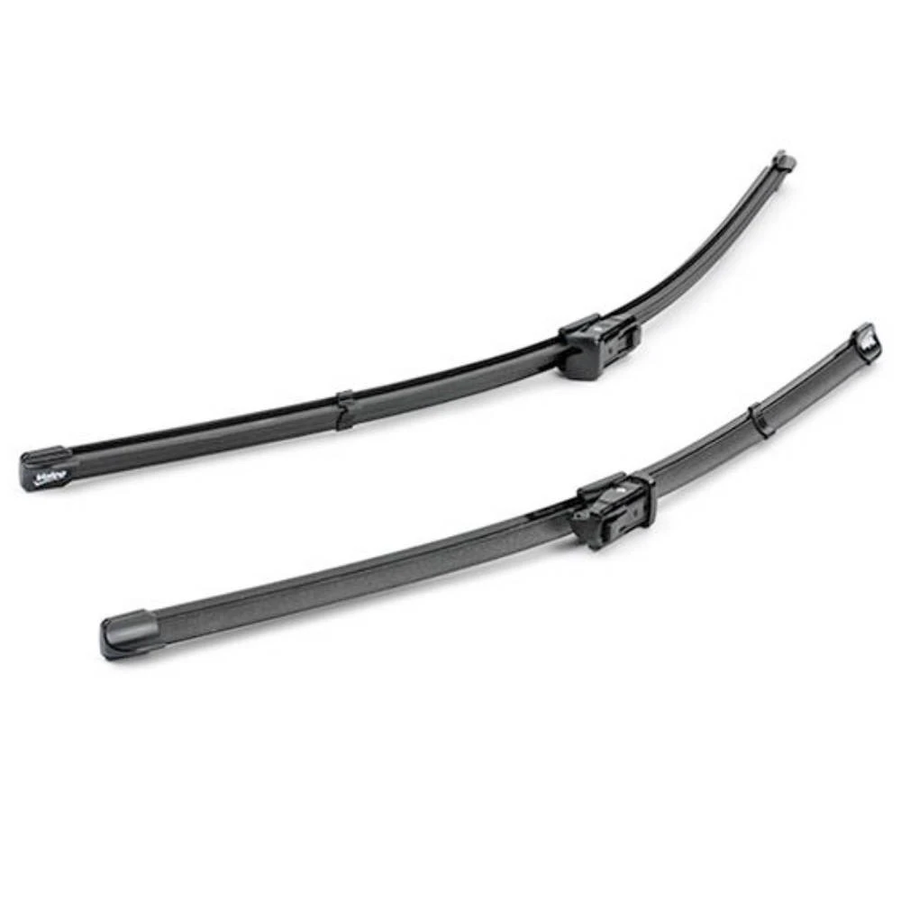 Pióra wycieraczek przód Valeo Silencio Flat do BMW X5 E70 SUV 04.2012-06.2013 mocowanie przycisk