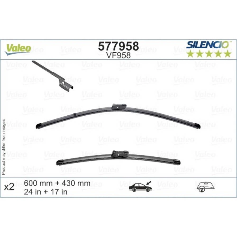 Pióra wycieraczek przód Valeo Silencio Flat do Volvo EM90 MPV
