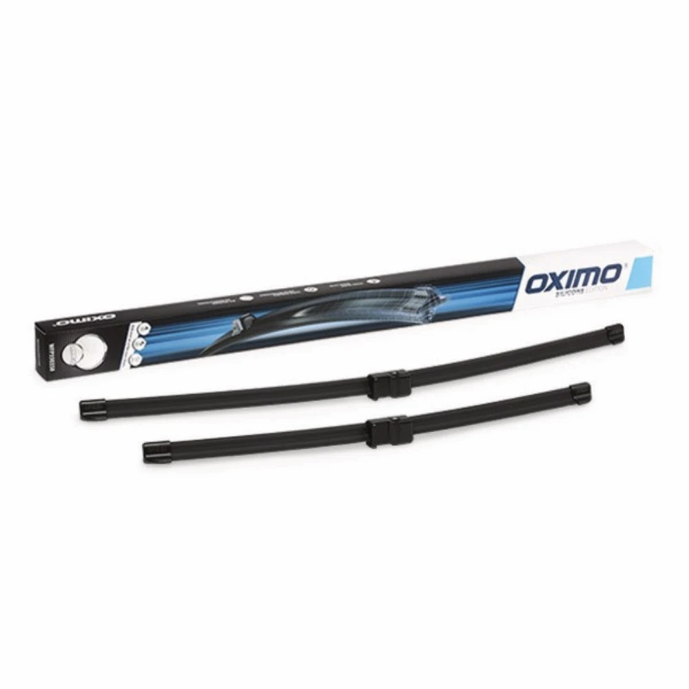 Pióra wycieraczek przód Oximo Flat Original do Volkswagen Caddy van | 02.2004-10.2006 1 drzwi z tylu | mocowanie boczne | plastikowa wycieraczka tylna